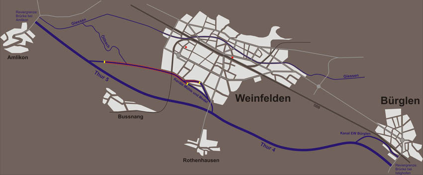 Gewässerkarte der Thurreviere 4 und 5