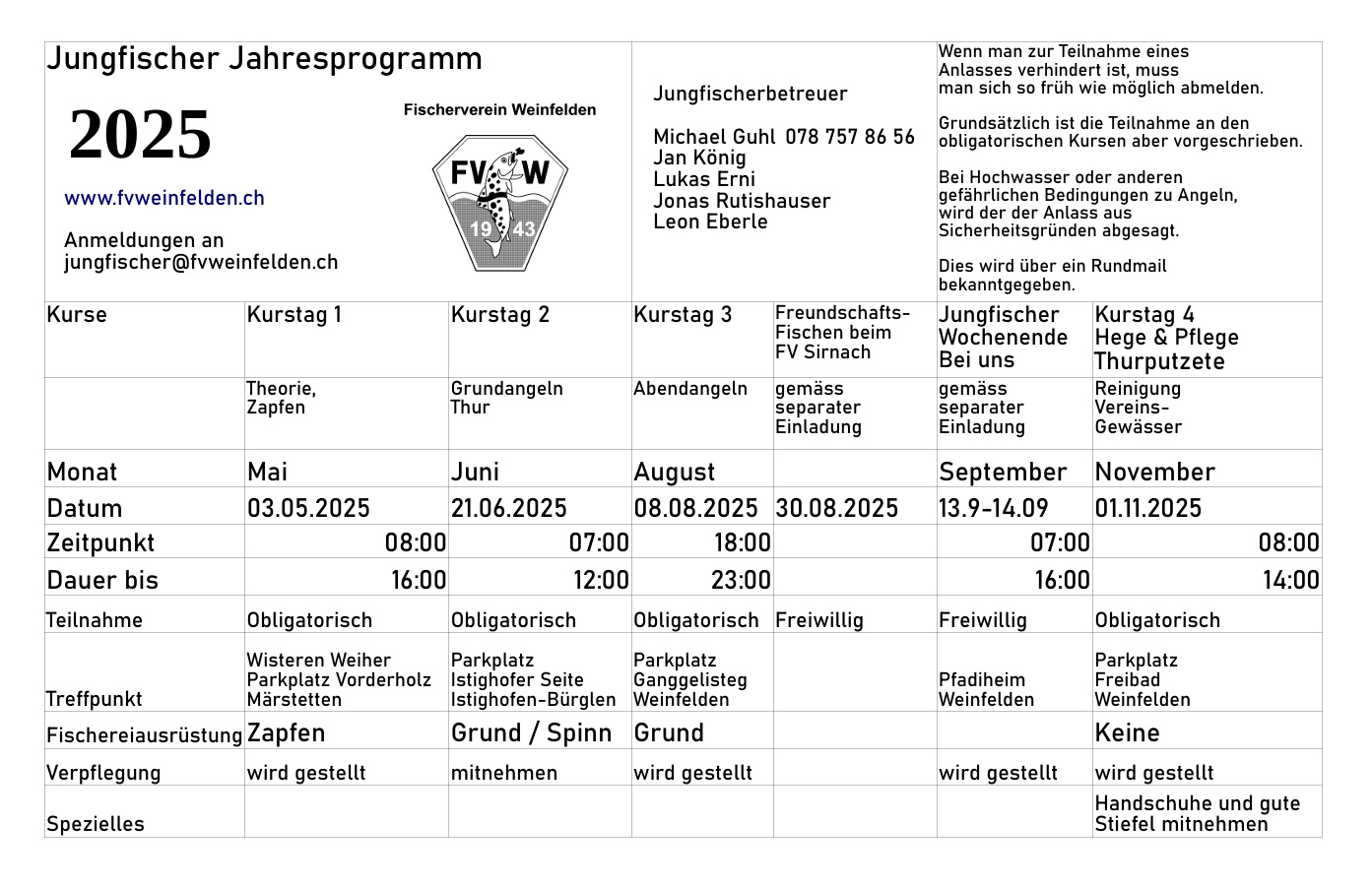 Vorschau Jahresprogramm